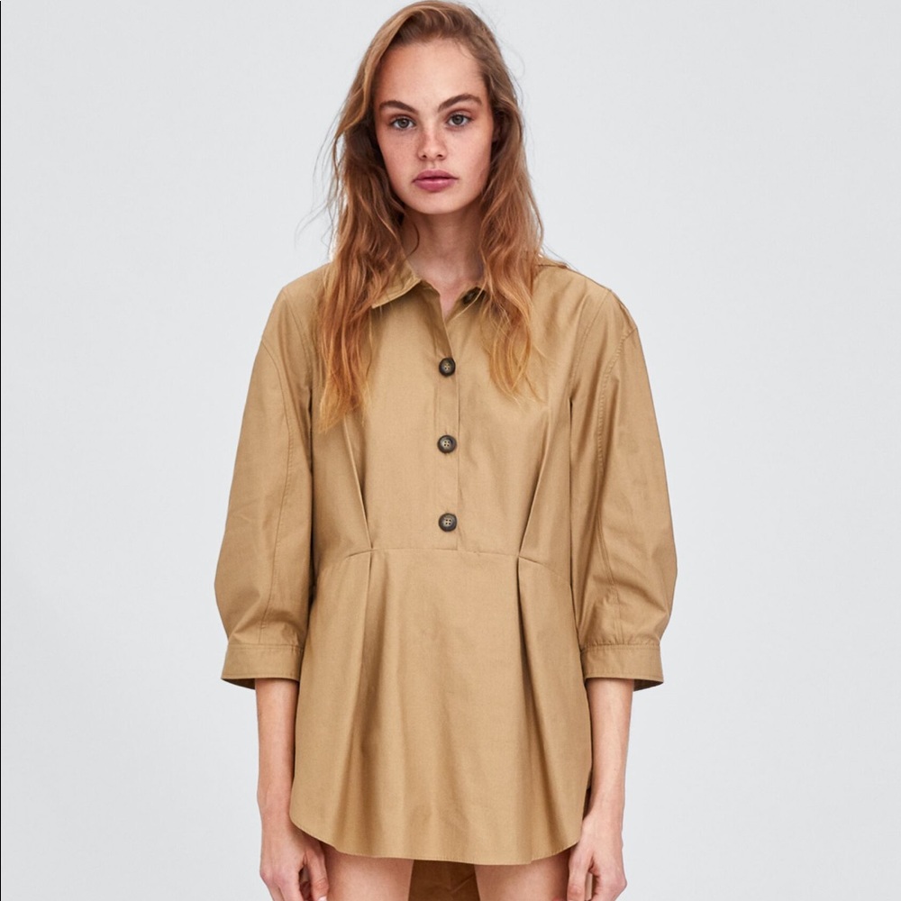 Zara Asymmetric shirt dress - Picture 1 of 3